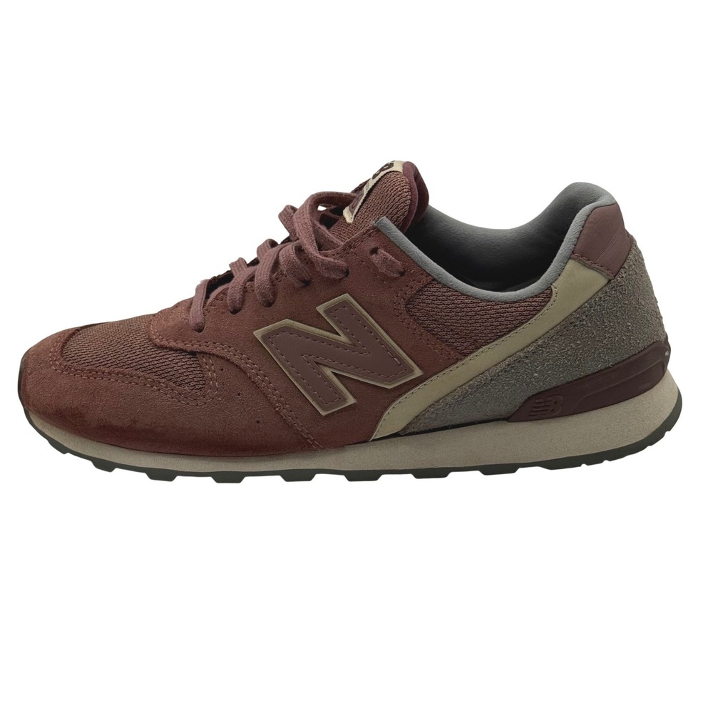 New Balance 696 Womens Burgundy Mauve Suede Mesh Sneakers WL696WSC Size 8.5 - Picture 2 of 8